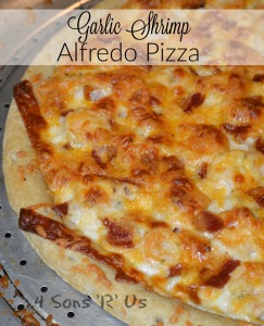 Garlic Shrimp Alfredo Pizza
