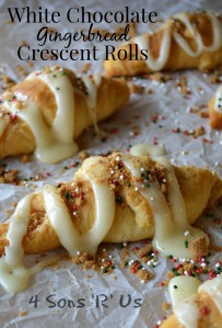 White Chocolate Gingerbread Crescent Rolls